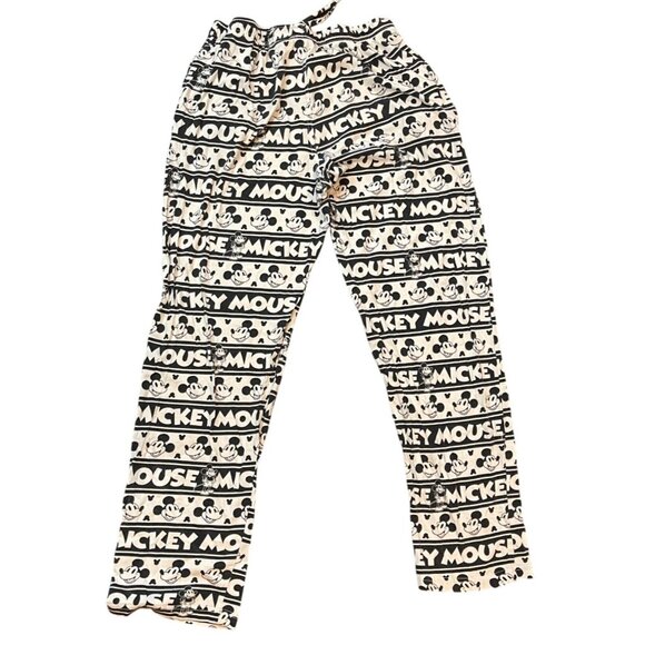 Mickey Mouse Mens Lounge Pajama Pants Black & White Cartoon Print Size M - Picture 2 of 8